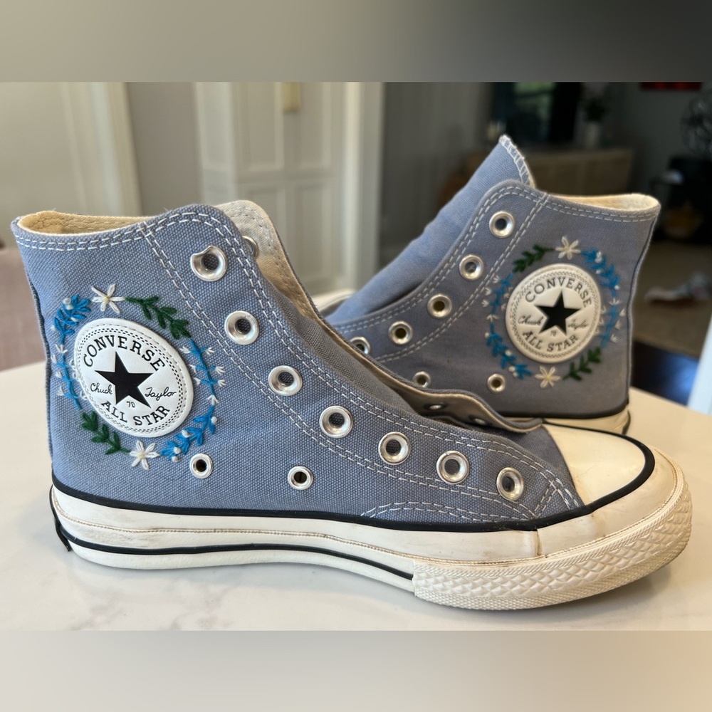 Converse High Top Sneakers Blue with White Toe